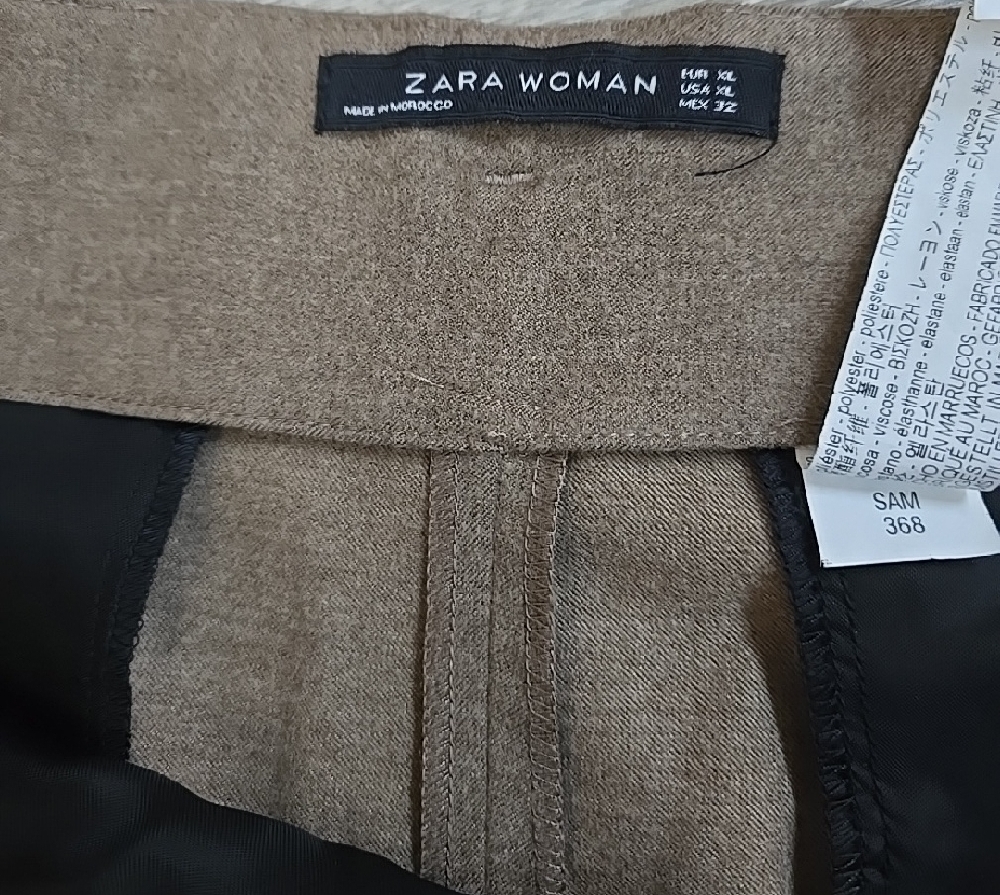 ZARA WOMAN Tan High-waist Dress Pants - Picture 2 of 4